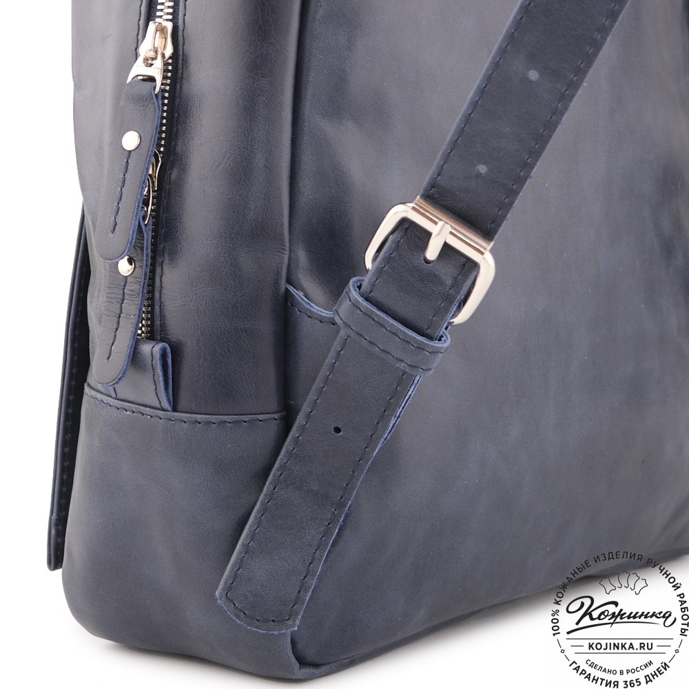 Женский кожаный рюкзак "Джессика" (синий антик)